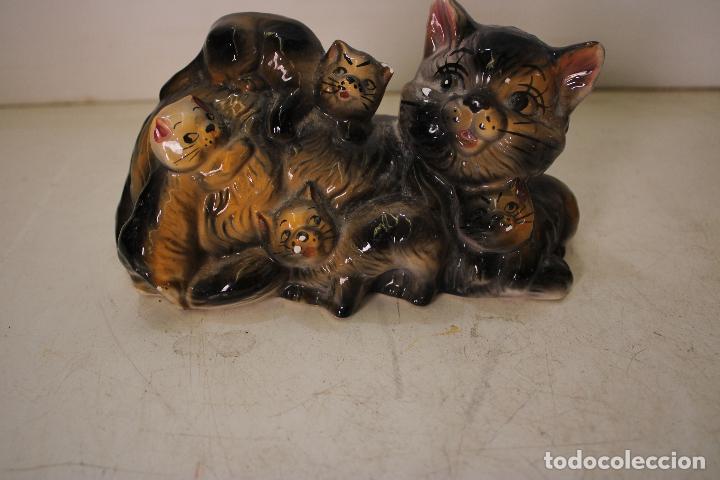Vintage: figuara de gata con gatitos - Foto 4