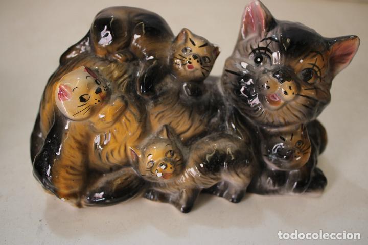Vintage: figuara de gata con gatitos - Foto 6