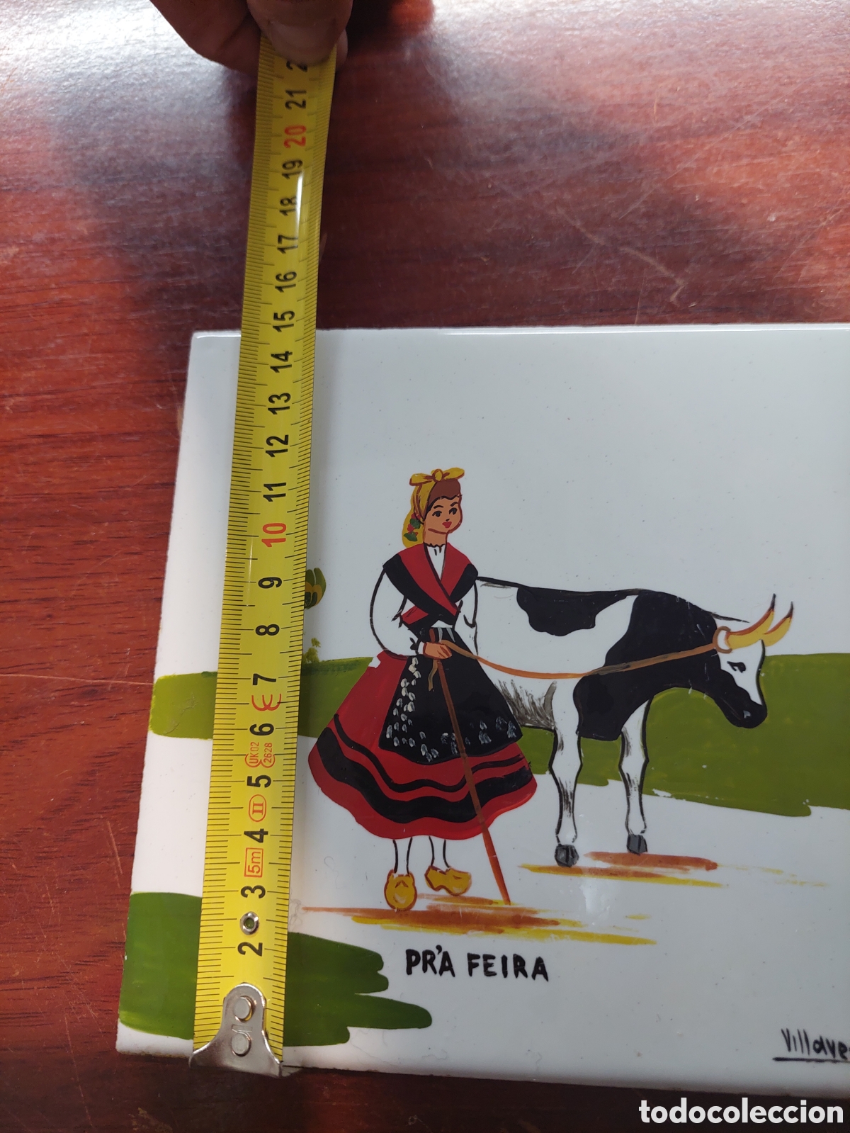 Vintage: Azulejo pintado Villaverde.