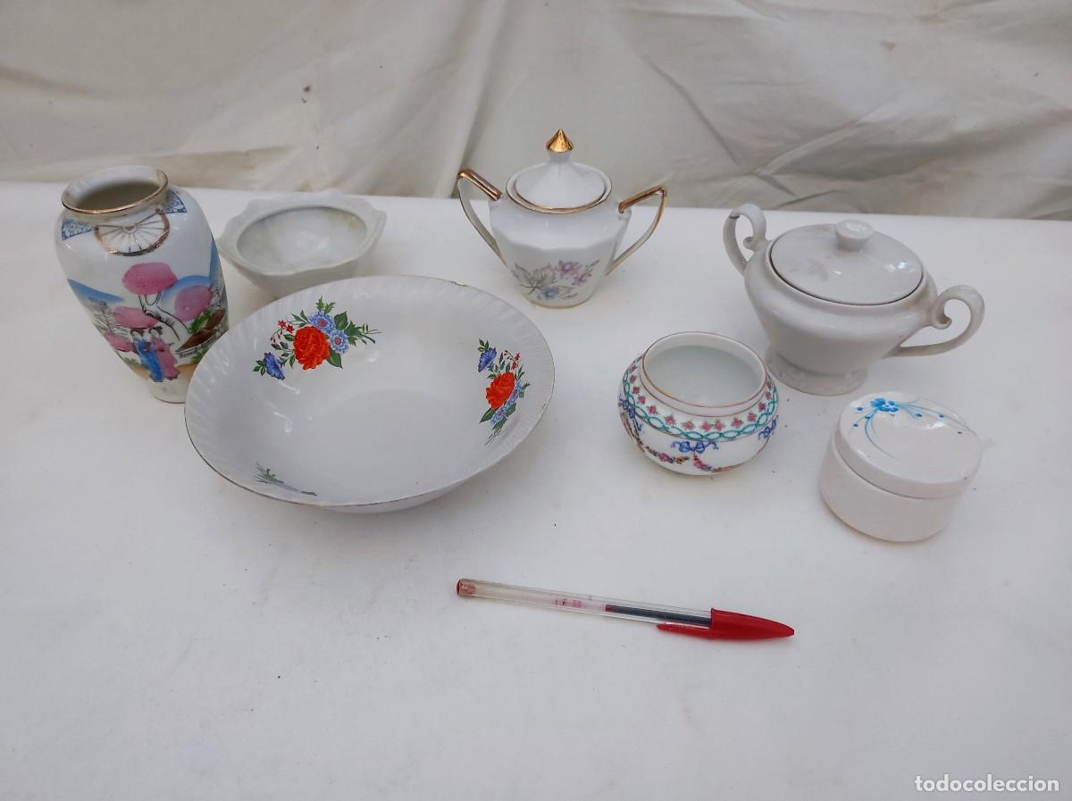 Vintage: Lote de 7 piezas de ceramica, decoracion, cocina, azuacareros, etc