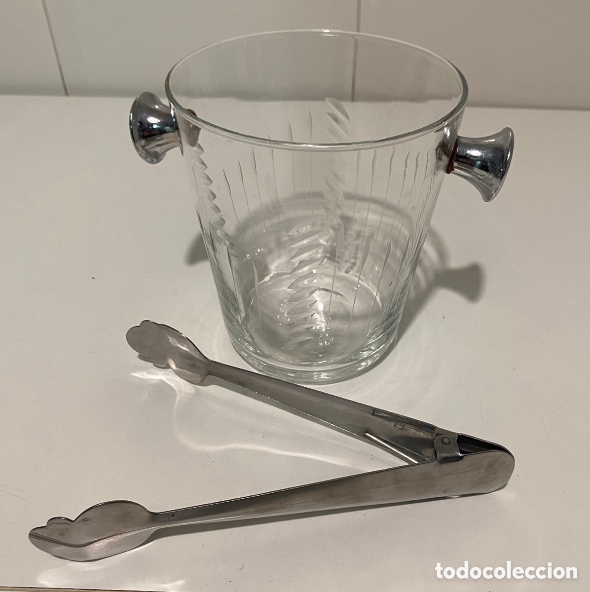 Vintage: Cubitera de cristal