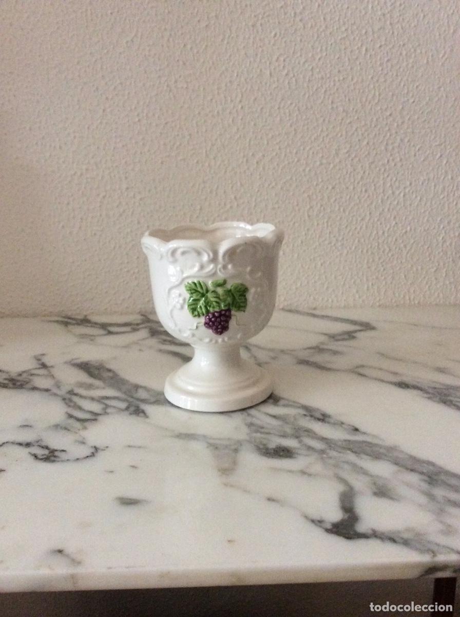 Vintage: COPA MINI PLANTERO BLANCA CON UVAS - Foto 2