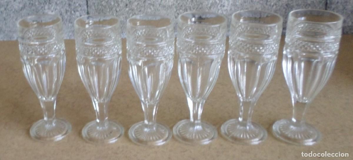 Vintage: 6 COPAS DE CRISTAL LABRADAS - Foto 2