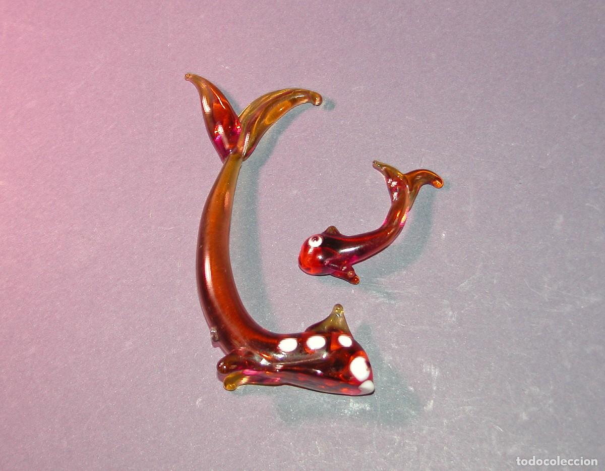 Vintage: FIGURAS DE DELFINES DE CRISTAL. - Foto 1