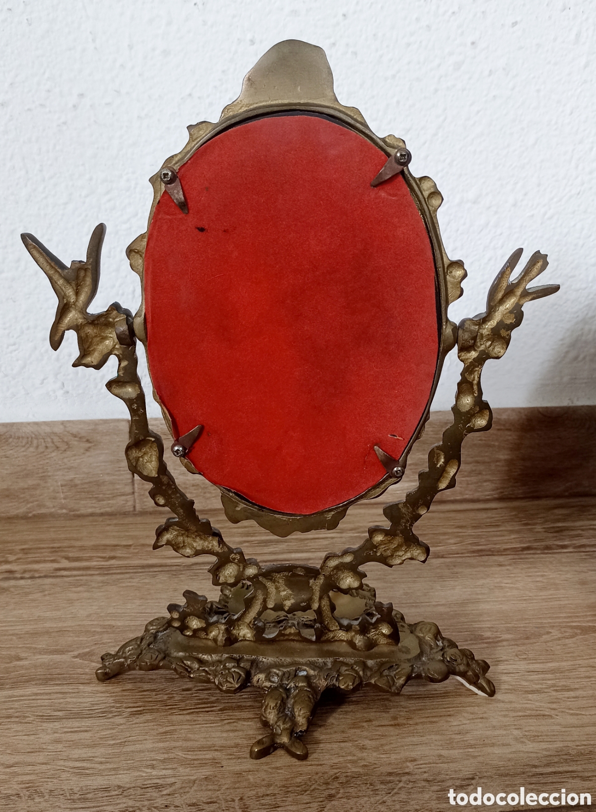 Vintage: Espejo de bronce antiguo - Foto 6
