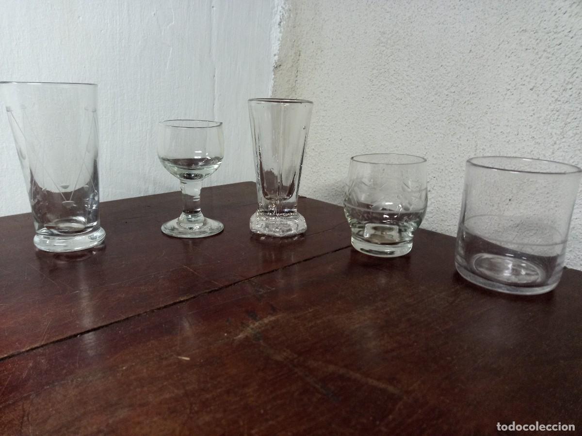 Vintage: Lote 5 vasos de licor o chupito de cristal vintage. Diferentes modelos.
