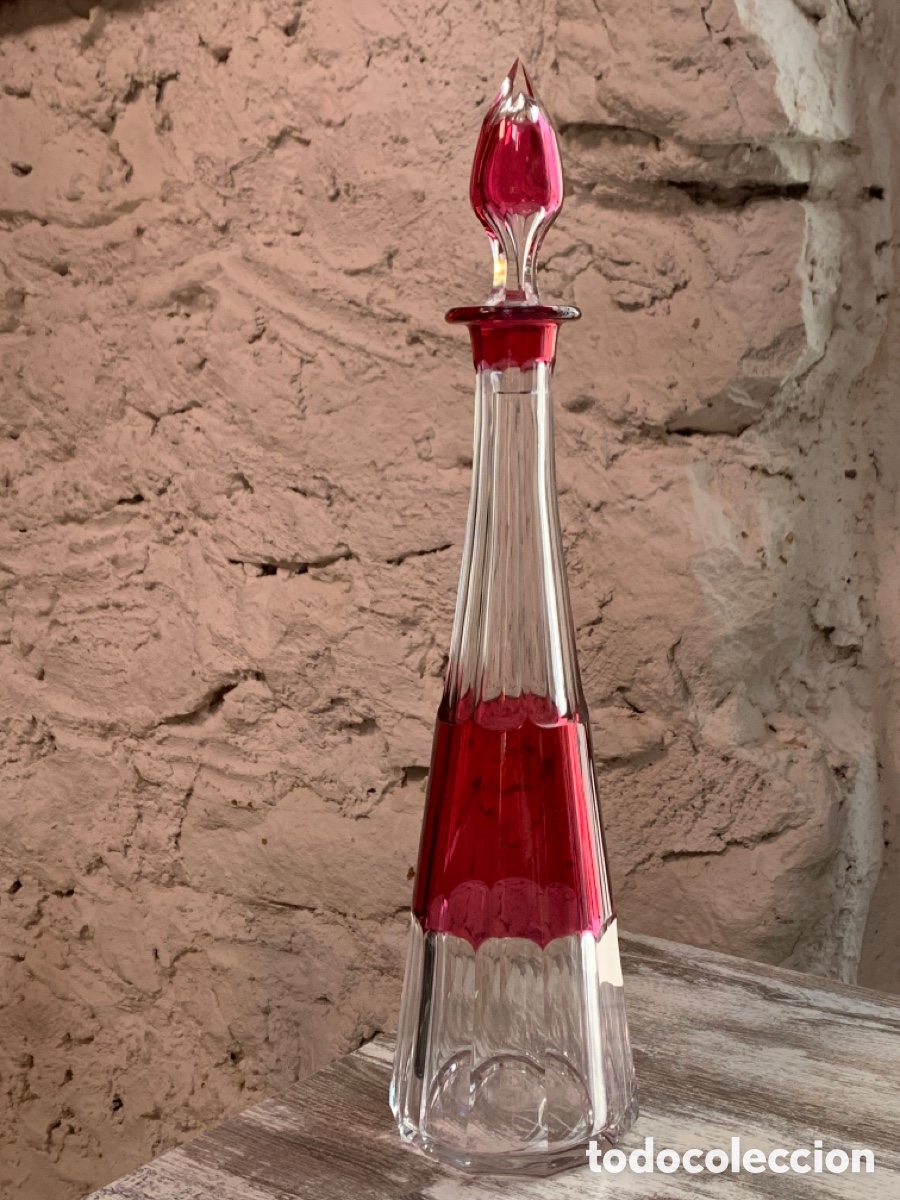 Vintage: Val Saint Lambert, botella de cristal - Foto 1