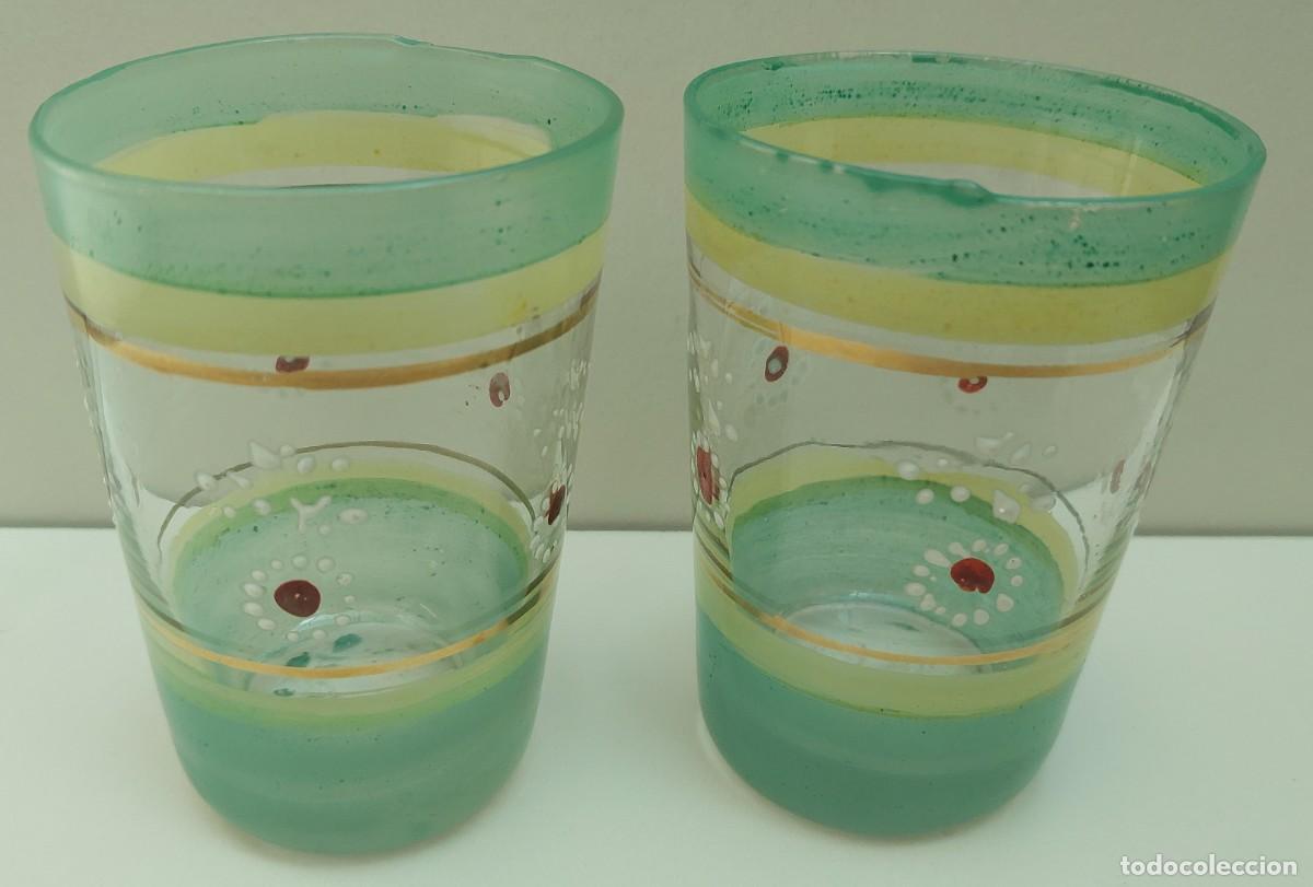 Vintage: 2 VASITOS HECHOS A MANO - Foto 2