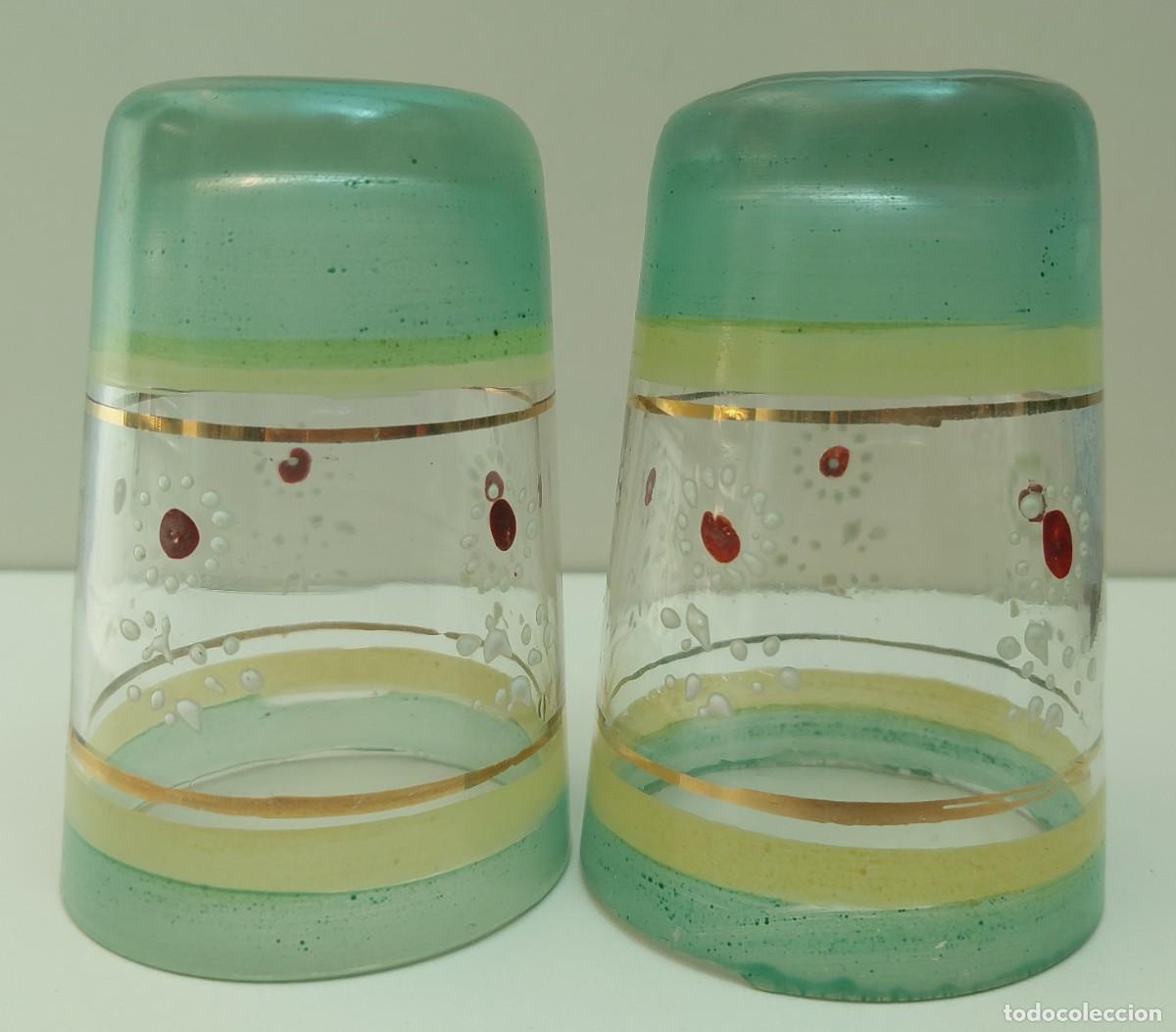 Vintage: 2 VASITOS HECHOS A MANO - Foto 5