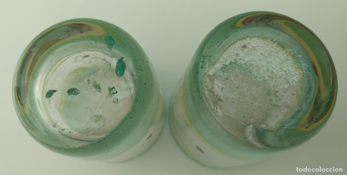 Vintage: 2 VASITOS HECHOS A MANO - Foto 7