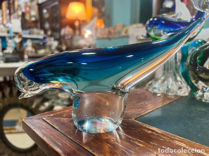 Vintage: PRECIOSA ESCULTURA CRISTAL DE MURANO EN FORMA DE PAJARO - MEDIDA 24X13 CM