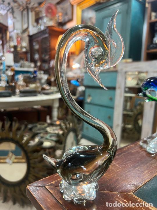 Vintage: PRECIOSA ESCULTURA CRISTAL DE MURANO EN FORMA DE PATO - MEDIDA 23 CM