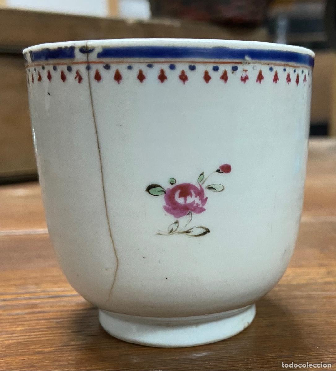 Vintage: VASO DE CER&Aacute;MICA DISE&Ntilde;O DE FLORES ROSAS - MEDIDAS: 7 X 7 CM