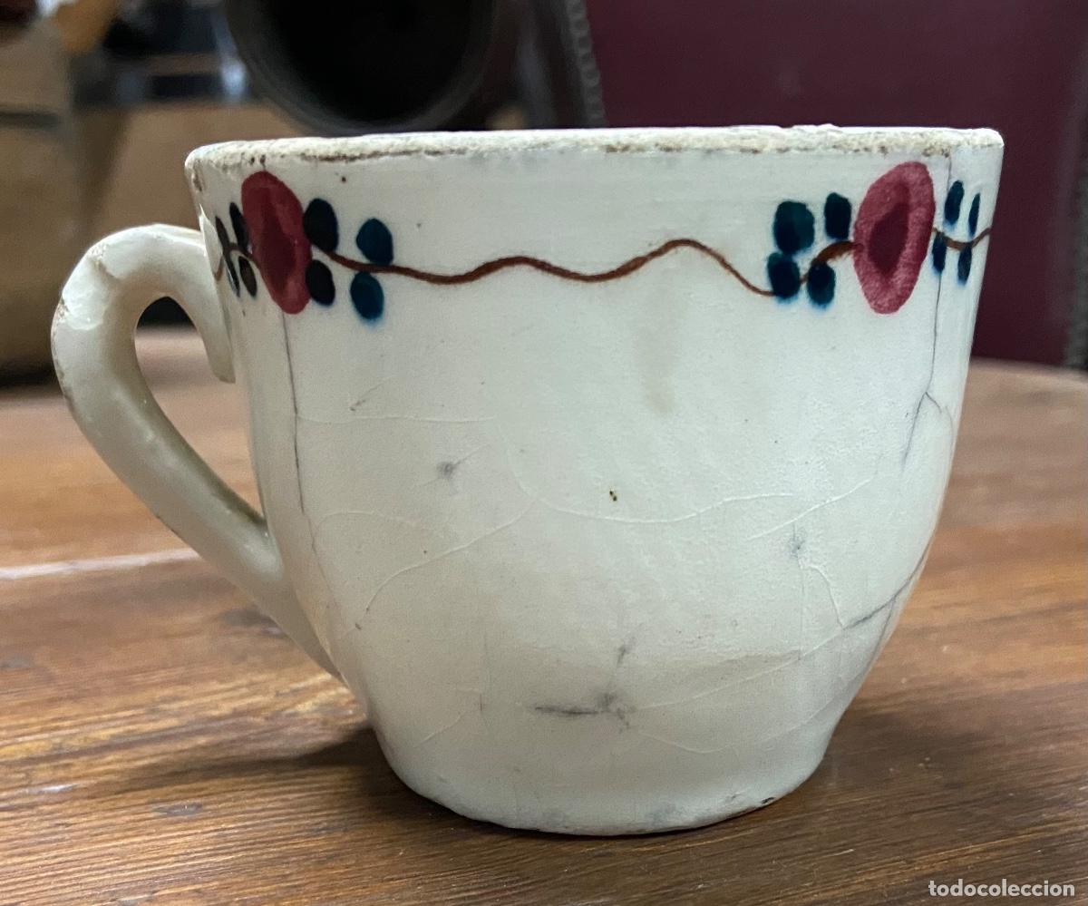 Vintage: TAZA DE CER&Aacute;MICA DISE&Ntilde;O DE FLORES ROSAS - MEDIDAS: 7 X 7,5 CM