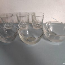 Vintage: LOTE DURALEX, 3 VASOS DE VINO, PEQUEÑOS Y 3 TAZITAS