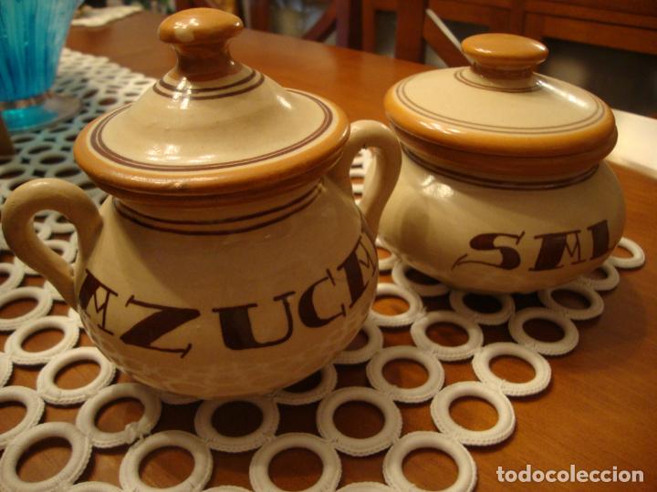 Vintage: recipientes ceramica para azucar y sal