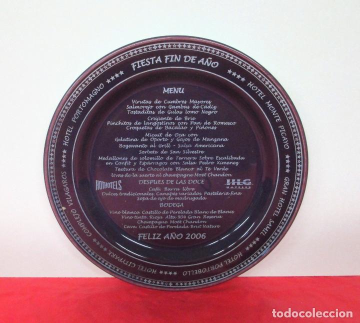 Vintage: PLATO CERAMICA MEN&Uacute; FIESTA FIN DE A&Ntilde;O 2005 /2006 HOTEL MONTE PICAYO Y OTROS -VER