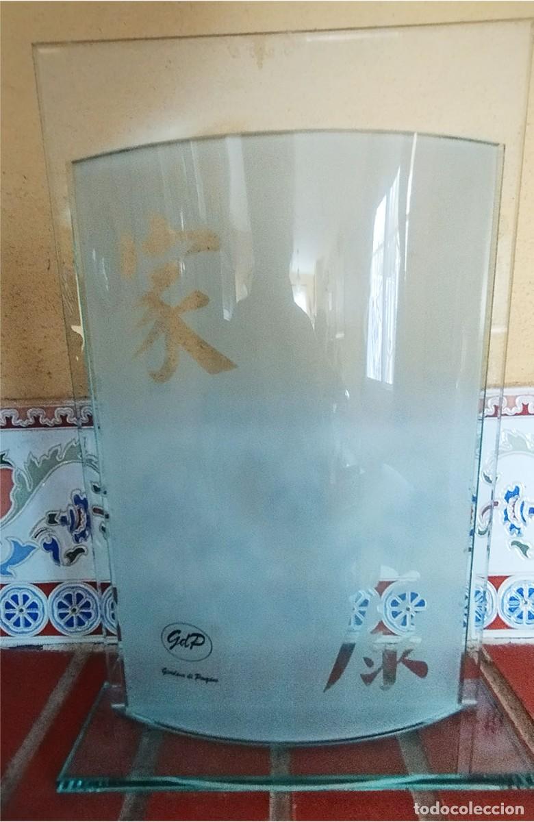 Vintage: FLORERO DE CRISTAL ESTILO JAPONES DE DISE&Ntilde;O G&P GIORDANO DE PONZANO 29 CM DE ALTO 20/7 EN LA BASE