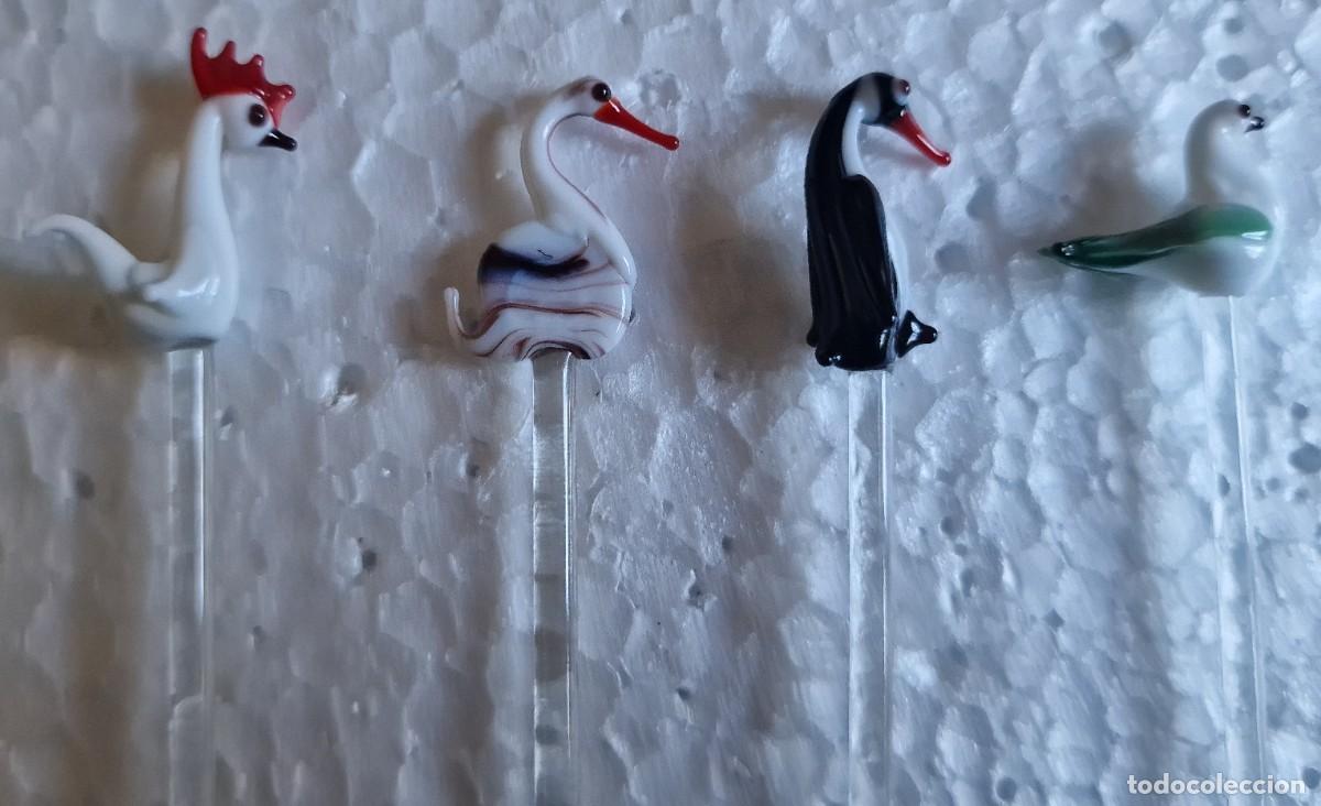 Vintage: AMG-2380 Agitadores de c&oacute;ctel de cristal motivo aves