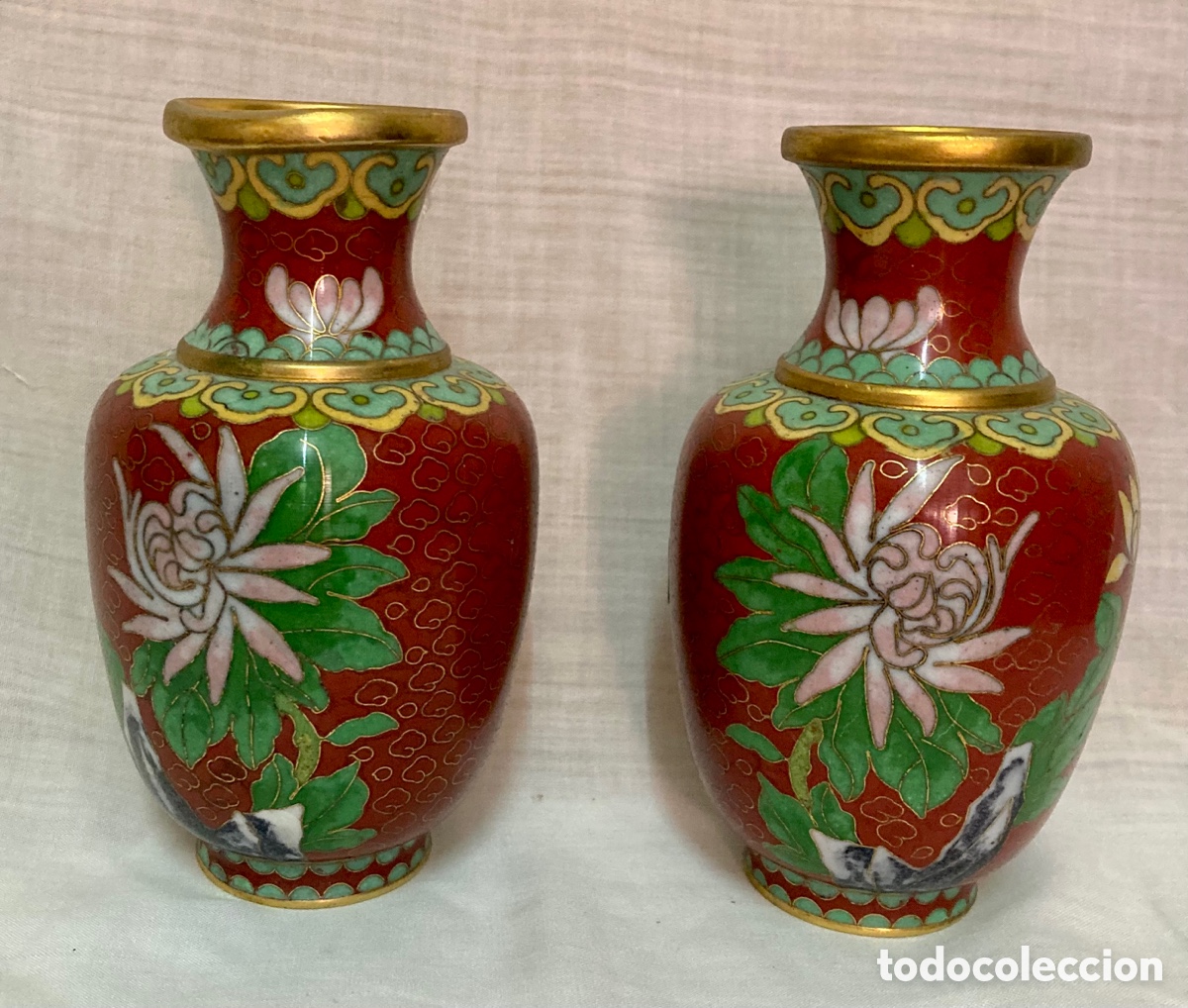 Vintage: JARRONES DE BRONCE CLOISENN&Eacute;, VINTAGE - Foto 1