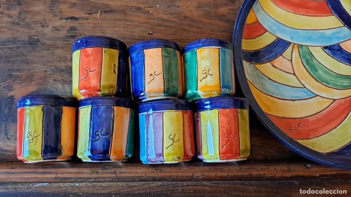 Vintage: Juego Tequilero Mejicano Hecho a Mano Firmado 7 Piezas