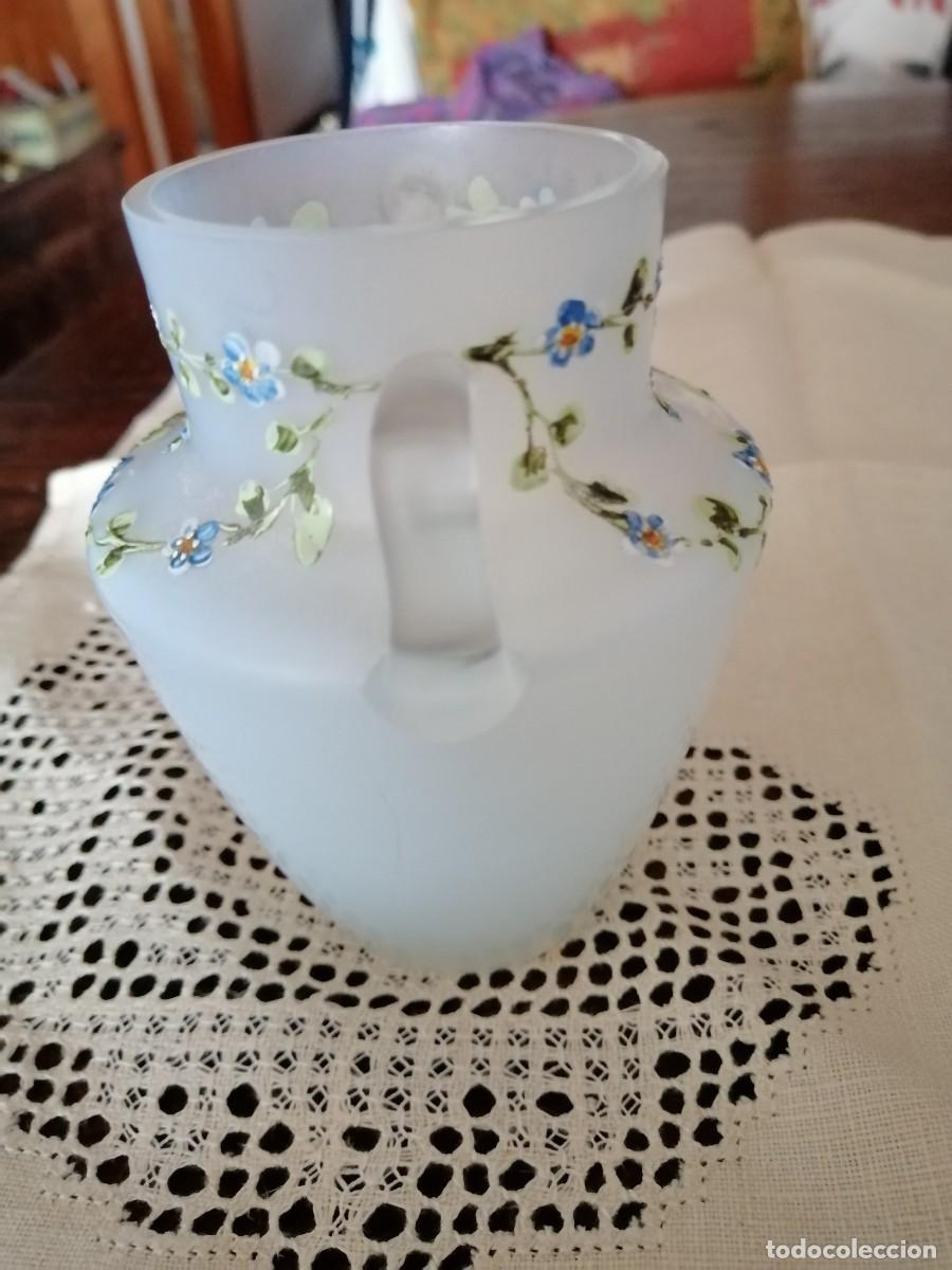 Vintage: FLORERO DE CRISTAL OPACO - Foto 2