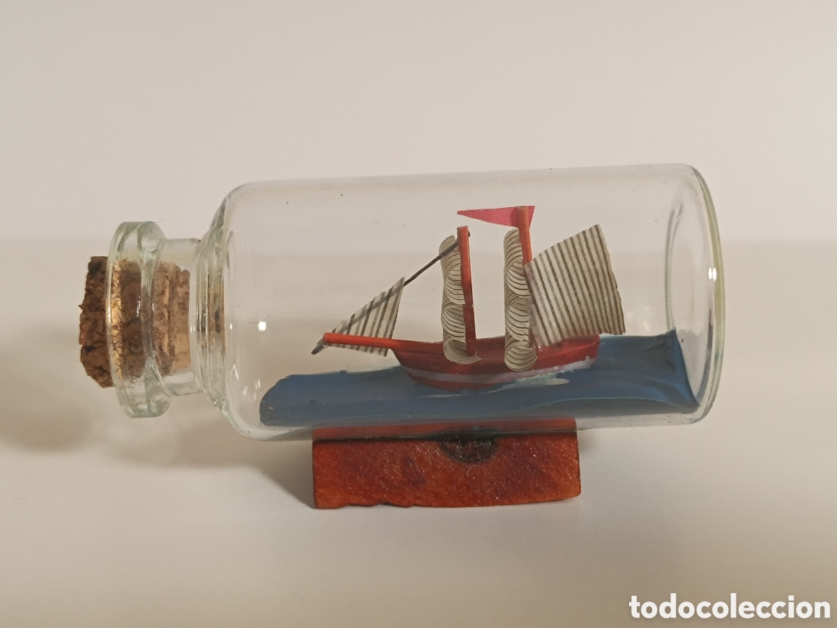 Vintage: Barquitos en botella de cristal - Foto 3