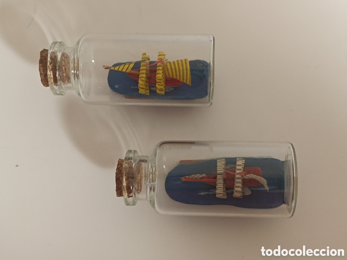 Vintage: Barquitos en botella de cristal - Foto 4
