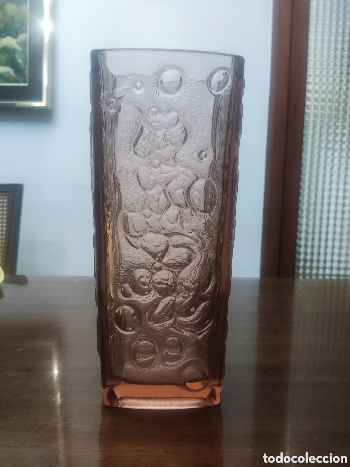 Vintage: Jarr&oacute;n cristal rosa, rectangular - Foto 3