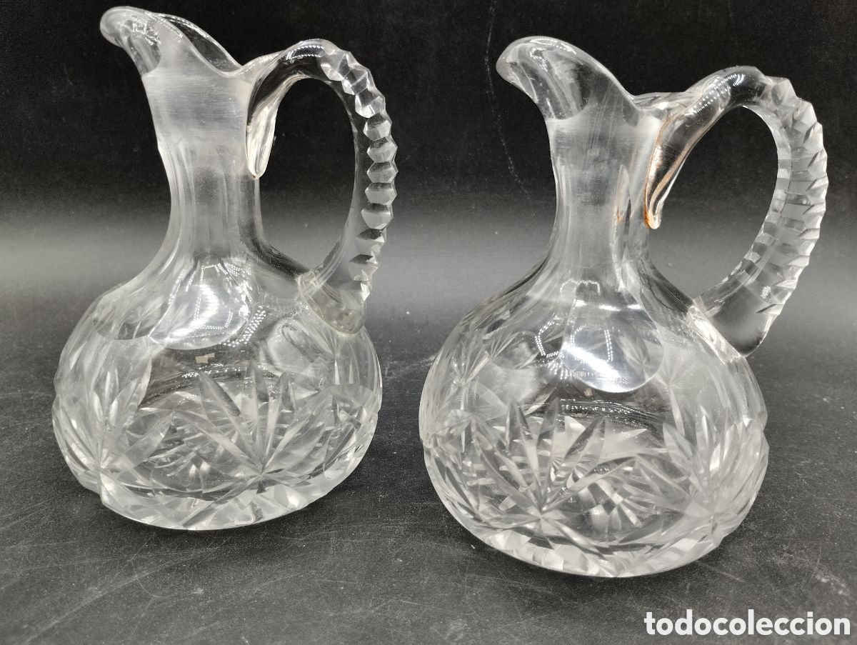 Vintage: Vinagreras en cristal tallado