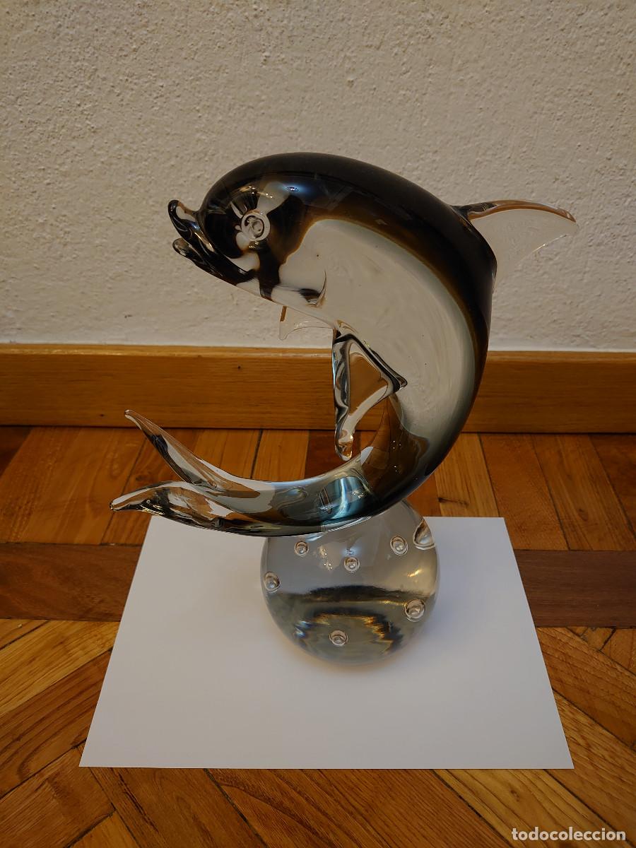 Vintage: Delf&iacute;n de cristal de Murano. - Foto 1