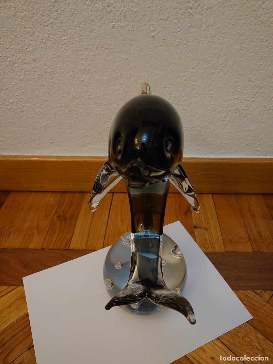 Vintage: Delf&iacute;n de cristal de Murano. - Foto 2