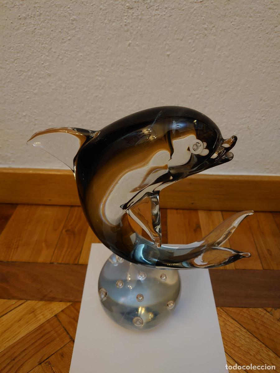 Vintage: Delf&iacute;n de cristal de Murano. - Foto 3