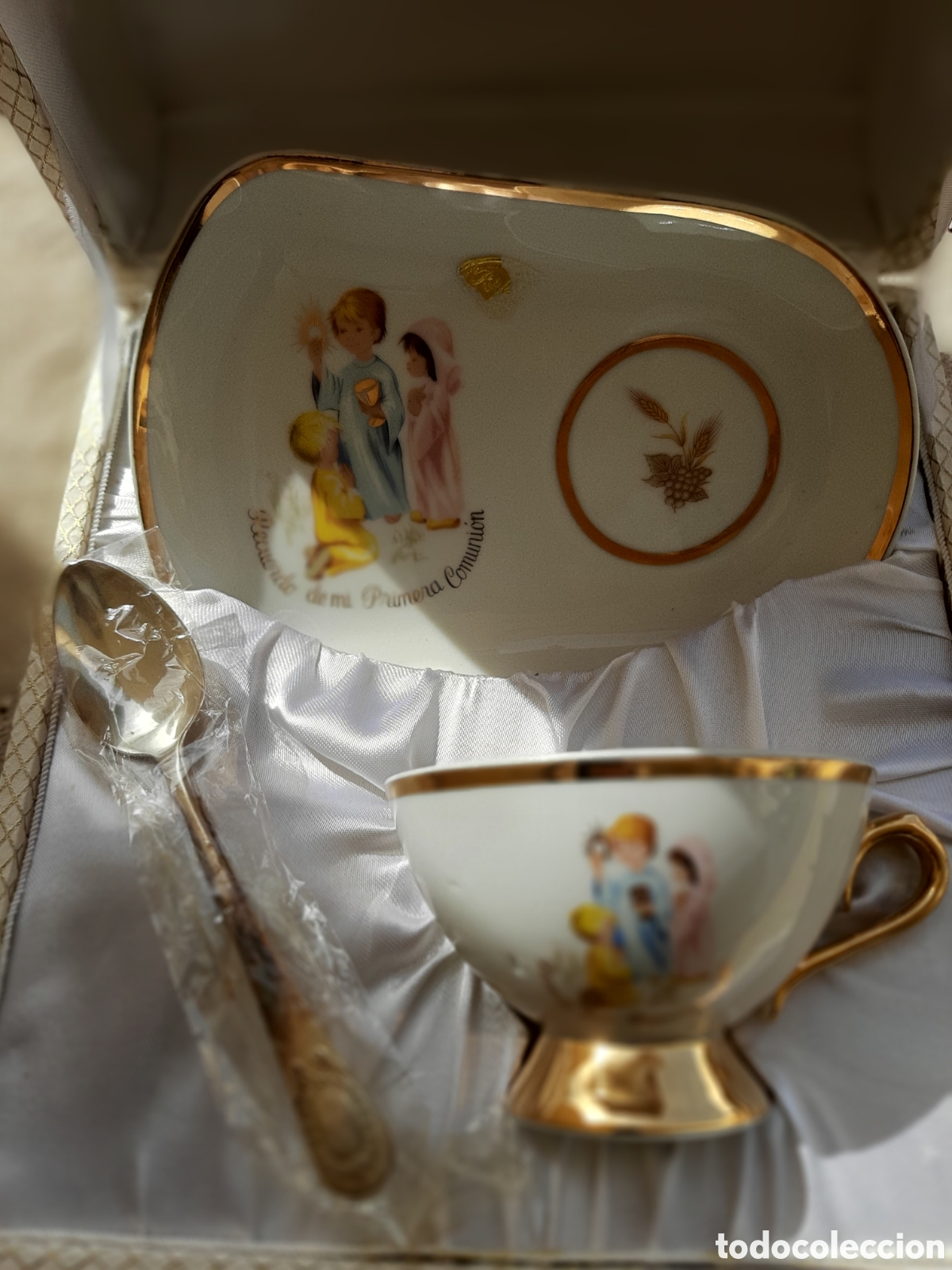 Vintage: JUEGO DE DESAYUNO PRIMERA COMUNION. Ref J - Foto 4