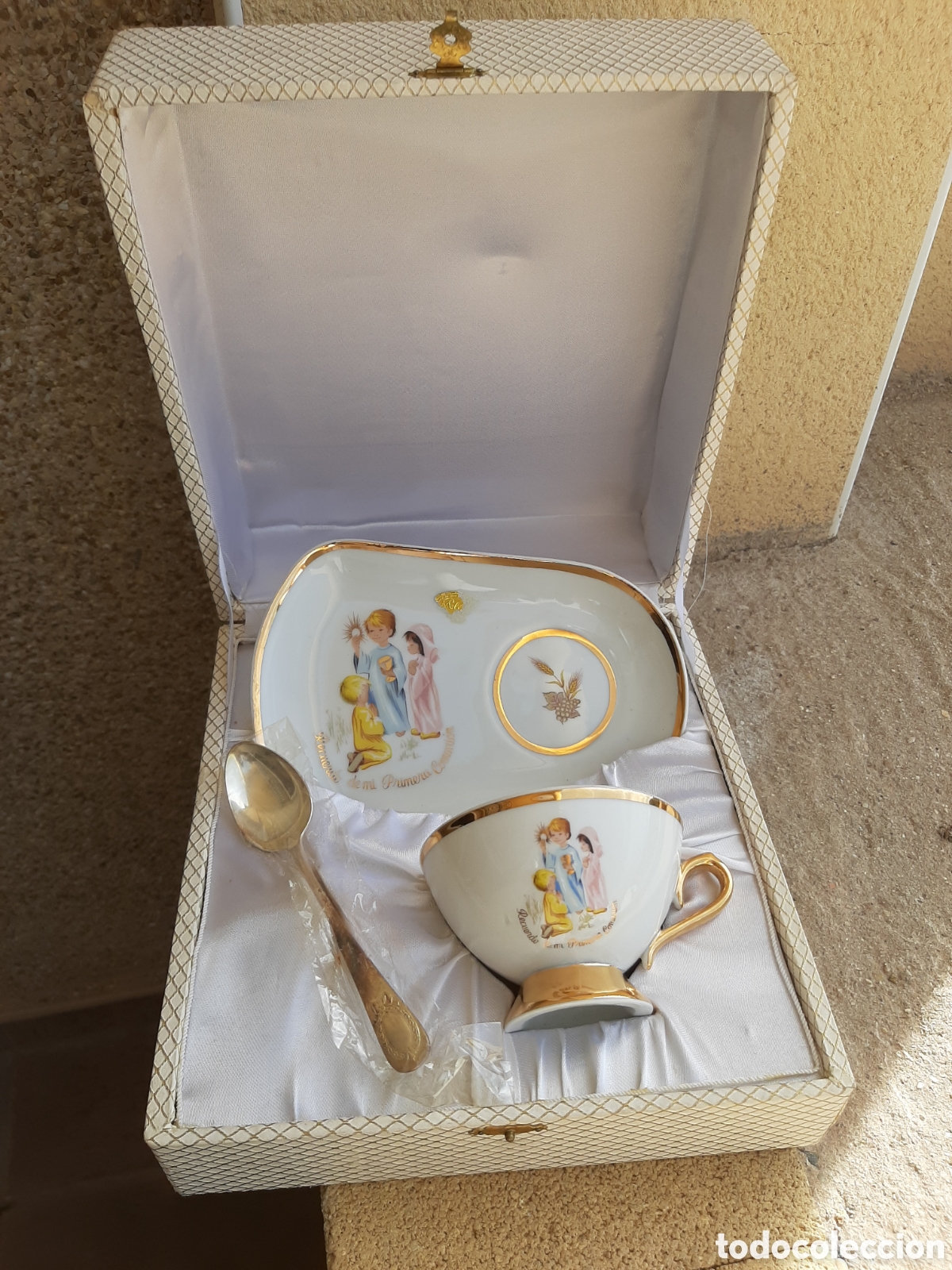 Vintage: JUEGO DE DESAYUNO PRIMERA COMUNION. Ref J - Foto 1