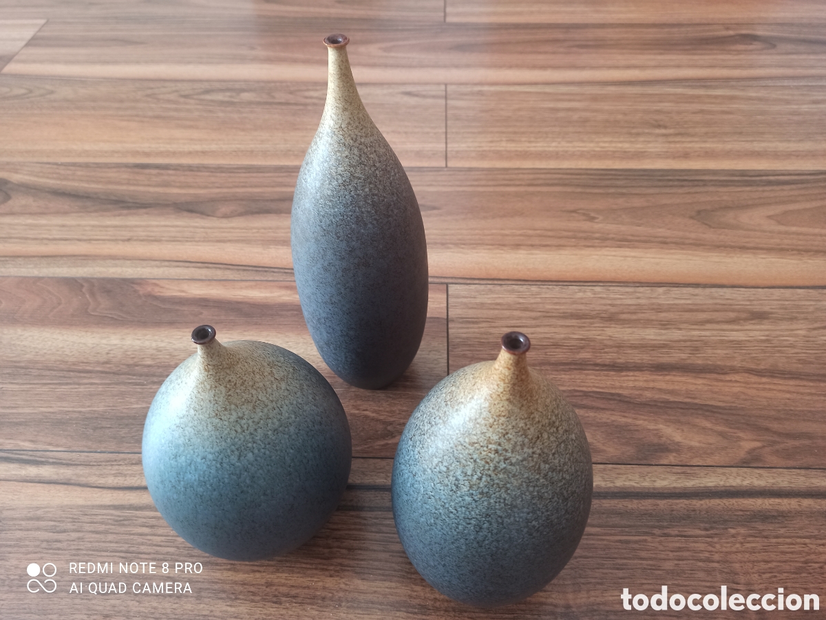 Vintage: Espectacular tr&iacute;o de jarrones, de Joan Carrillo - Foto 10