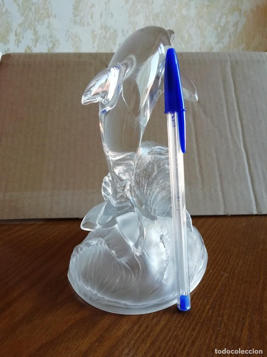 Vintage: Delf&iacute;n de cristal claro - Foto 1