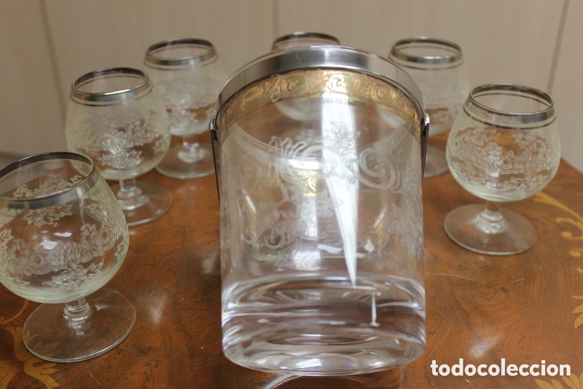 Vintage: Lote de 6 copas y cubitera - Foto 11
