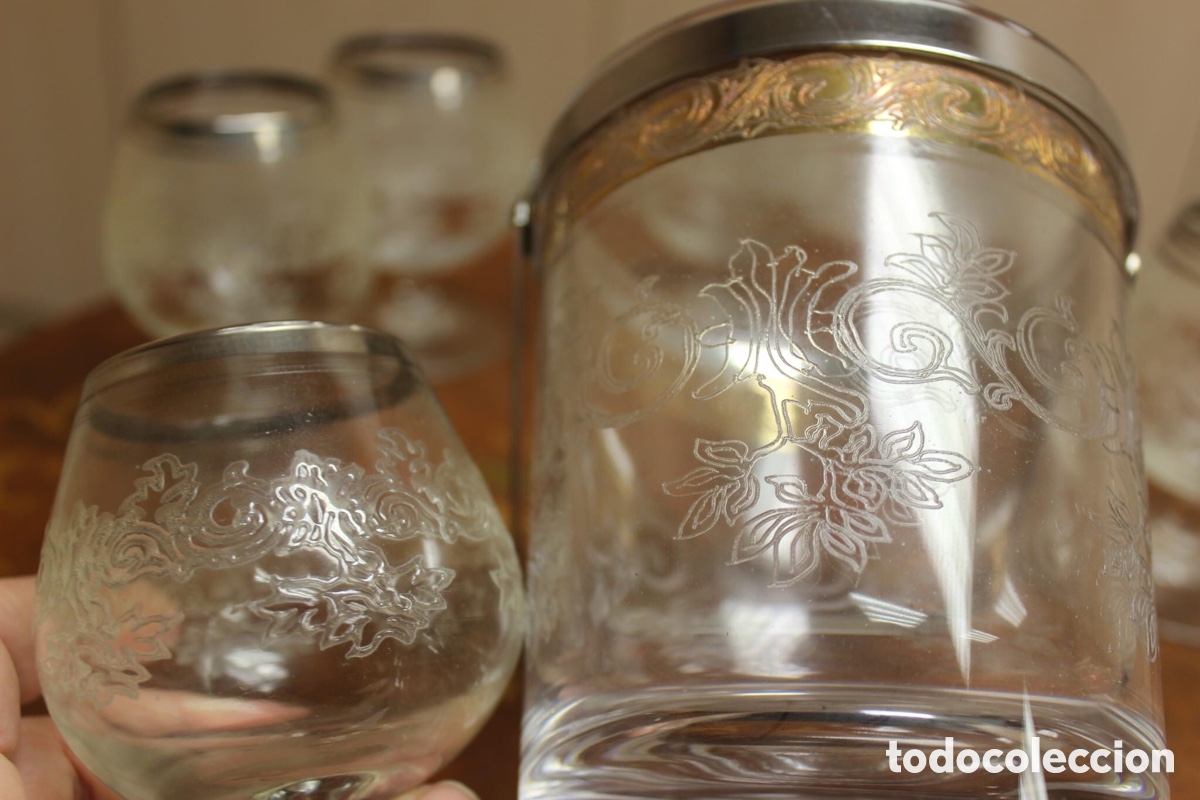Vintage: Lote de 6 copas y cubitera - Foto 12
