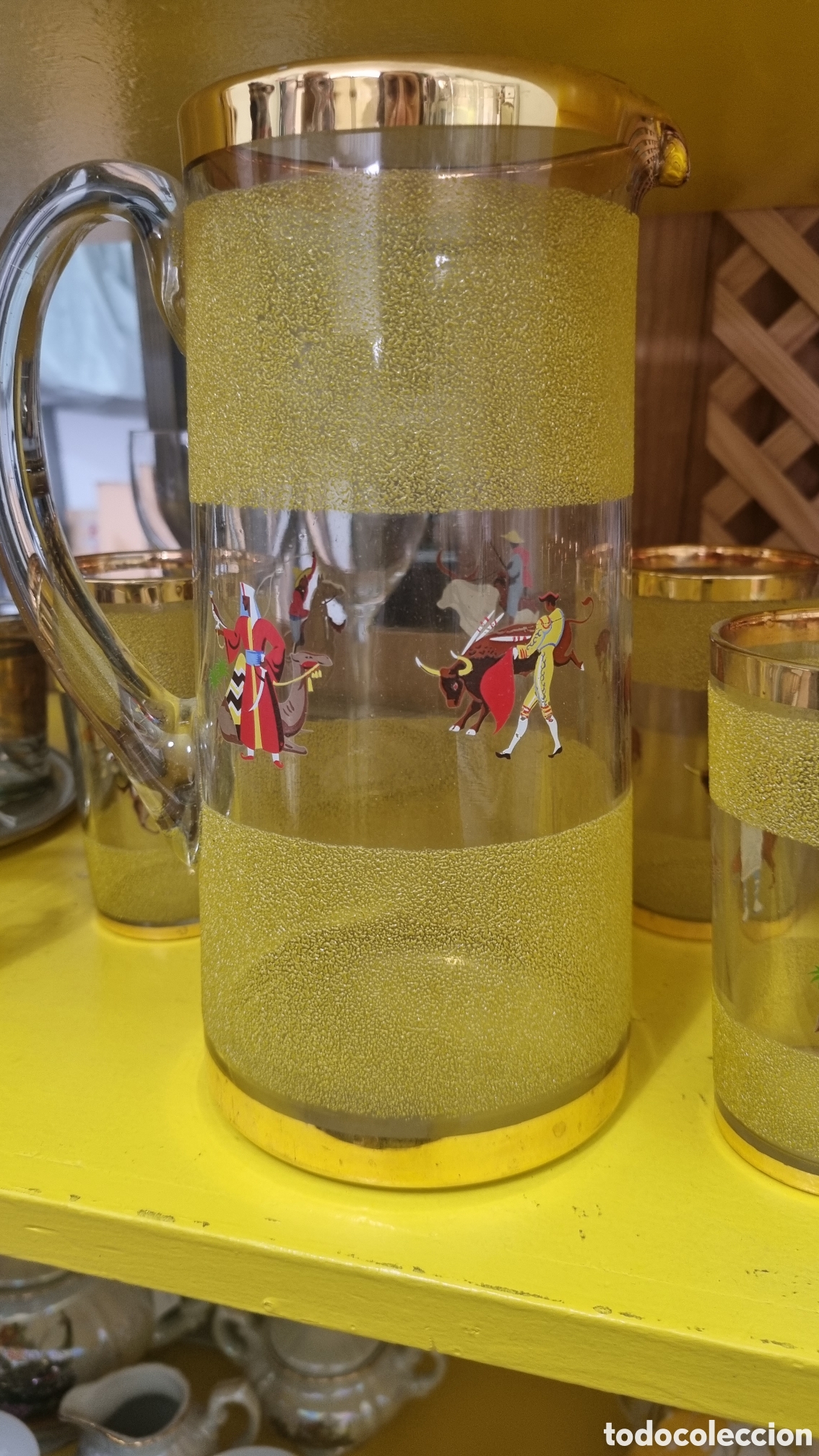 Vintage: Jarra de refrescos y vasos - Foto 1
