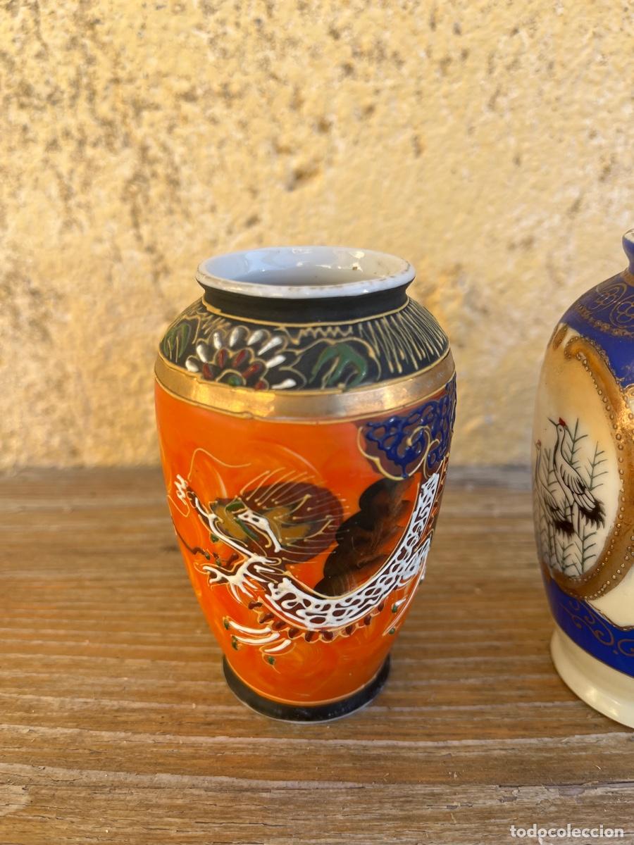 Vintage: Jarr&oacute;n oriental en porcelana esmaltada de peque&ntilde;o tama&ntilde;o.