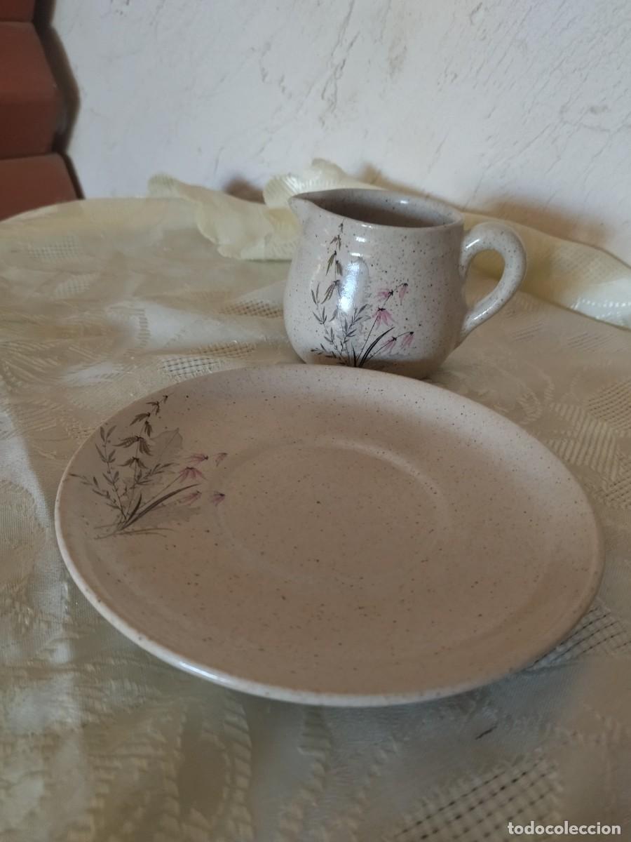 Vintage: Set de plato y lechera de gres Ateller 2001, suiza, 2 piezas - Foto 1