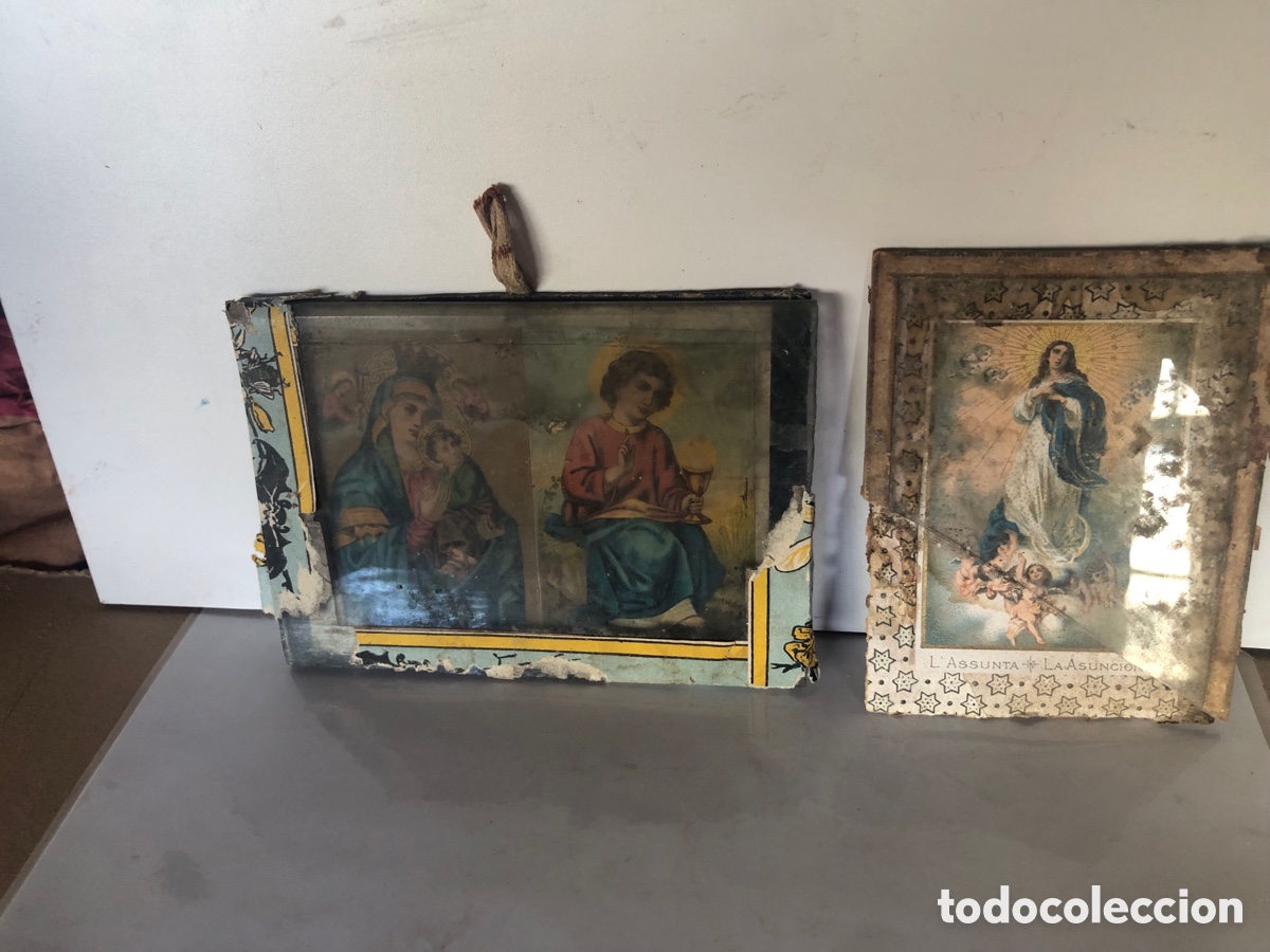 Vintage: laminas religiosas en cristal - Foto 1