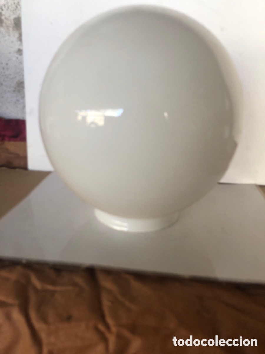 Vintage: TULIPA GLOBO CRISTAL BLANCO OPALINA - Foto 2