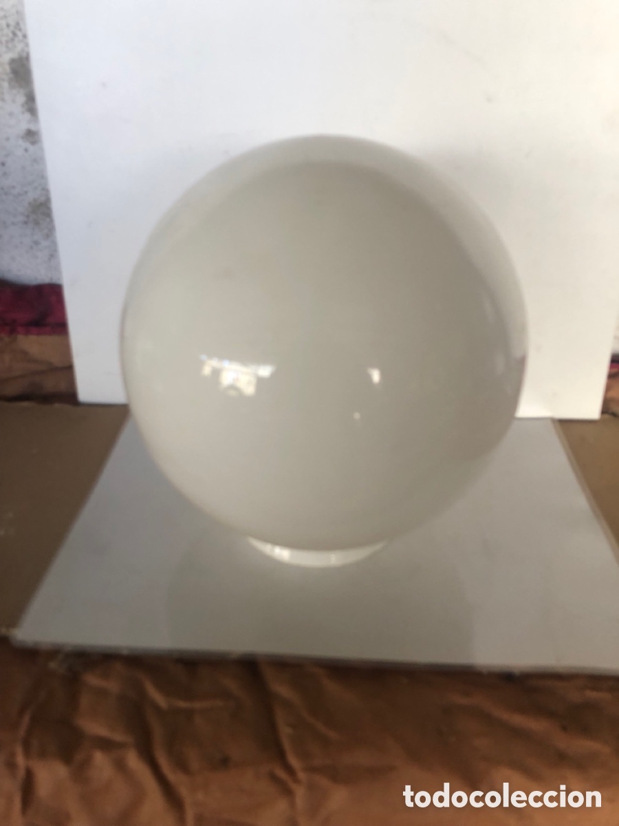 Vintage: TULIPA GLOBO CRISTAL BLANCO OPALINA - Foto 1
