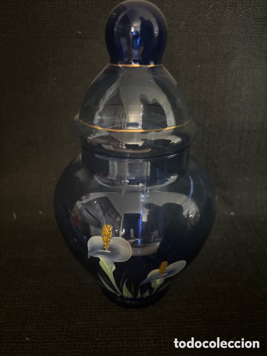 Vintage: Jarr&oacute;n azul de cristal - Foto 2