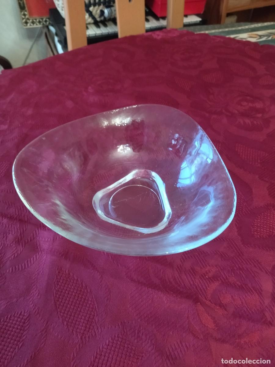 Vintage: Cuenco centro de mesa de cristal para aperitivos. triangular - Foto 1