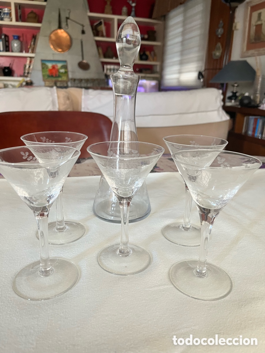 Vintage: Juego de copas con Licorera - Foto 1