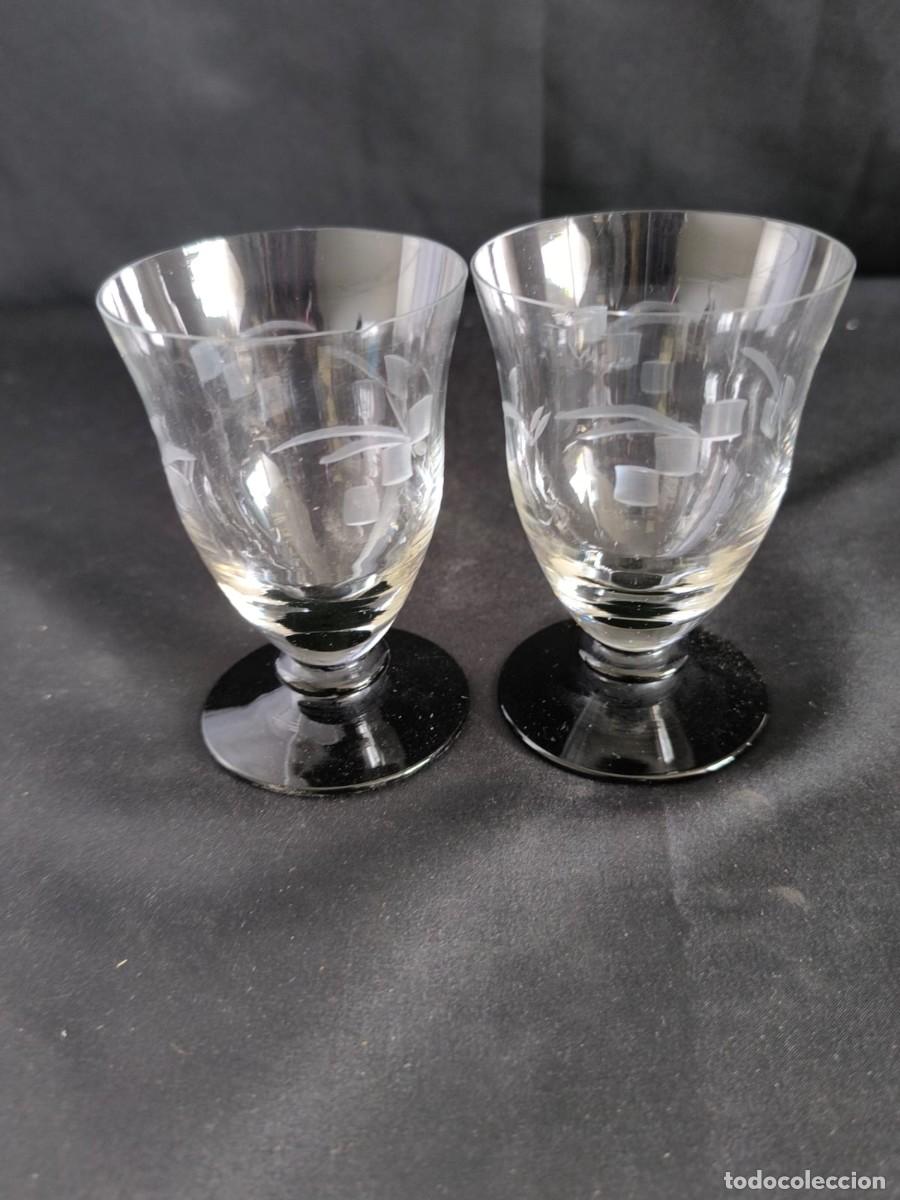 Vintage: copas de cristal grabado - Foto 1