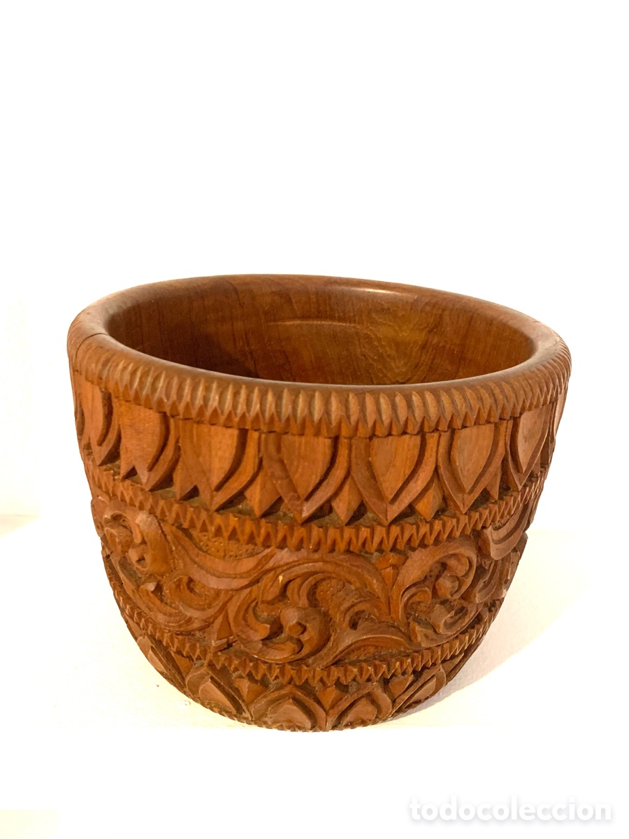 Vintage: CUENCO VINTAGE TALLADO EN MADERA. - Foto 4